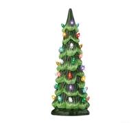 Sapins de Noël compacts rétro avec lumières LED intégrées pour créer une scène festive de village de vacances (10 cm)