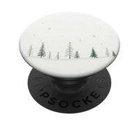 Sapins de Noël en Forme de Flocon de Neige - Pin Vert enneigé PopSockets PopGrip Adhésif