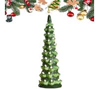 Sapins De Noël Rétro Peints à La Main avec Minuterie Et Lumières LED. Décoration De Table Peinte à La Main à Piles pour La Maison, La Cheminée, Un Ornement De Collection Festif(8in Warm White)
