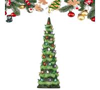 Sapins De Noël Rétro Peints à La Main avec Minuterie Et Lumières LED. Décoration De Table Peinte à La Main à Piles pour La Maison, La Cheminée, Un Ornement De Collection Festif(8in Multicolor)