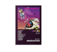 SAPJFVNK Kanye West Graduation Album d'art sur toile Hip-hop Artiste Peinture à l'huile Album Peinture à l'huile Décorer Adolescent Maison Bureau 60 x 90 cm Sans cadre Style 6
