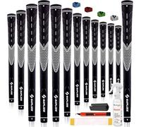 SAPLIZE Jeu de 13 manches de club de golf avec kit de rechargement complet, taille standard, manches de club de golf en caoutchouc, blanc