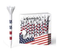 SAPLIZE Lot de 100 tees de golf en plastique améliorés (8,9 cm), conçus pour réduire la friction et la rotation latérale, bleu + rouge