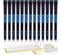 SAPLIZE Lot de 13 poignées de golf avec 15 bandes adhésives en caoutchouc antidérapant - Taille moyenne - Bleu
