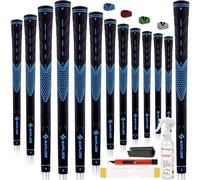 SAPLIZE Lot de 13 poignées de golf avec ruban adhésif et kit de regripping complet, jumbo, poignées antidérapantes en caoutchouc pour club de golf, série CC01, bleu
