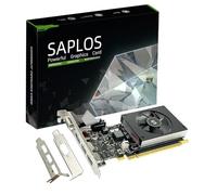 SAPLOS GT 730 Carte graphique 4 Go, 2 HDMI, DisplayPort, VGA, DDR3 64 bits, carte vidéo à profil bas, GPU, faible puissance, PCI Express x8, DirectX 12