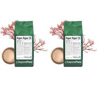 SaporePuro AGAR AGAR en poudre 1 kg - Gélifiant naturel SANS GLUTEN - Idéal pour la cuisine moléculaire, épaississant pour desserts, confitures, flans et glaces (Lot de 2)