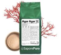 SaporePuro AGAR AGAR en poudre 1 kg - Gélifiant naturel SANS GLUTEN - Idéal pour la cuisine moléculaire, épaississant pour desserts, confitures, flans et glaces