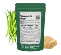 Saporepuro Farine de graine de Guar - Gomme de Guar - 50 gr - Idéal pour les glaces et sorbets - Pure 100%