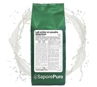 SaporePuro Lait Entier Déshydraté Sans Lactose 1 kg | Haute Solubilité | Idéal pour Pâtisseries, Pain et Glace Artisanale | Usage Professionnel et Industriel | Sans Lactose | Sans Gluten