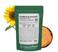 SaporePuro Lécithine de Tournesol en Poudre 50 g - Émulsifiant Naturel SANS GLUTEN