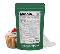 SaporePuro Mono60 - Mono- et Diglycérides d’Acides Gras 200 g - Émulsifiant Alimentaire d’Origine Végétale Sans Gluten pour Glaces, Sorbets, Margarines, Crèmes à Tartiner et Pâtisserie
