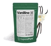 SaporePuro Vanilline Pure en Poudre 100 g - Arôme Vanille Sans Gluten pour Gâteaux, Biscuits, Crèmes et Glaces - Qualité Alimentaire Certifiée