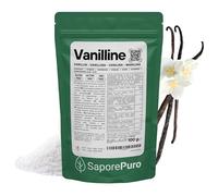 SaporePuro Vanilline Pure en Poudre 100 g - Arôme Vanille Sans Gluten pour Gâteaux, Biscuits, Crèmes et Glaces - Qualité Alimentaire Certifiée