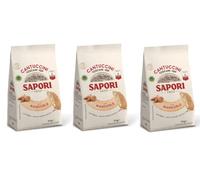 Sapori Cantuccini Toscani IGP Lot de 3 sachets de 100 g pour tous les biscuits aux amandes tradition italienne