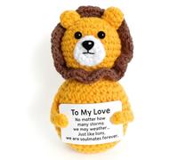 SAPOSTA Lion en peluche faite à la main - To My Love Soulmate Cadeau romantique en peluche avec message d'amour pour petite amie, petit ami, conjoint | Cadeau d'anniversaire, de Saint-Valentin