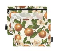 Sapote Fruit Neutral Binder Pocket Document Bag for Binder Folder with Three Rings for School Home Travel Card Storage Container