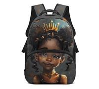 Sapotip Sacs d'école pour filles - Ensemble de sacs à dos d'école primaire pour enfants - Sac de voyage décontracté pour adolescentes, Fille africaine mignonne