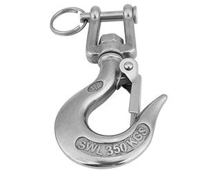 Sapow Fourche Rotative Crochet de cargaison en acier inoxydable 304 Pivotant à oeil Clevis de levage Chaîne Mousqueton pour 350 kg Charge maximale 110 mm