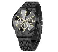 SAPPHERO Montre Homme Chronographe Diamant Affaires Etanche Analogique Quartz Montre en Acier Inoxydable Lumineuses Date Classique Luxe Montres Cadeau élégant pour Hommes