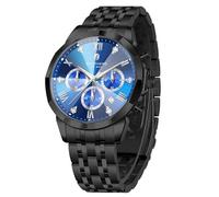 SAPPHERO Montre Homme en Acier Inoxydable Chronographe 50M Etanche Montres Analogique Quartz Date Classique Luxe Mode Montres Cadeau Élégant pour Hommes