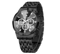 SAPPHERO Montre Homme en Acier Inoxydable Chronographe 50M Etanche Montres Analogique Quartz Date Classique Luxe Mode Montres Cadeau Élégant pour Hommes