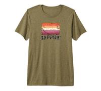 Sapphic Lesbian Pride Drapeau WLW Vintage Grunge T-Shirt Haut de Gamme