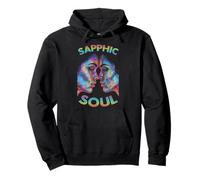 Sapphic Soul Lesbian Kiss Retro Disco Gay Pride Rainbow Sweat à Capuche
