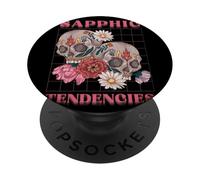 Sapphic Tendencies Femme Lesbian Subtle WLW Sugar Skull LGBT PopSockets PopGrip Adhésif