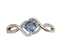 Sapphire halo anneaux de fiançailles pour les femmes, anniversaire 925 Sterling Silver Promise Rings pour son zircon Carat Diamond Diamond Sea Blue Topaz Mariage Cocktail Empile Rings pour femmes (7