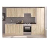SARA Cuisine complete modulable 8 éléments Décor chene sonoma L 300 cm Plan de travail Sonoma