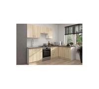 SARA Cuisine complete modulable Angle réversible 7 éléments Décor chene sonoma L270 Sonoma