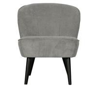 SARA - Fauteuil velours cotelé gris Gris