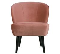 SARA - Fauteuil velours rose Rose