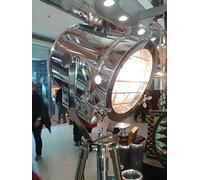 Sara International - Lampe de sol vintage industrielle chromée avec trépied en aluminium et acier