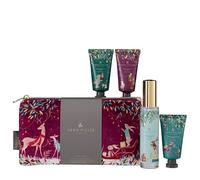 Sara Miller Beauty Lot de 3 crèmes pour le corps, crème pour les pieds 30 ml, brume d'oreiller 45 ml, pochette en velours, hydratante, beurre de karité, taille voyage, végétalien et sans cruauté