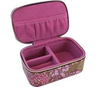 Sara Miller Haveli Garden Étui À Bijoux En Cuir Synthétique Avec Détails Dorés, Violet, Travel, Étui À Bijoux De Voyage Avec Fermeture Éclair
