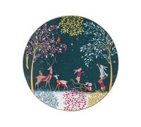 Sara Miller London - Assiette de service Woodland Tales, Cerf & Rouge-gorge, Vert