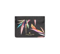 Sara Miller London Porte-cartes de crédit, portefeuille fin pour femme, peut contenir jusqu'à 4 cartes, cuir synthétique, Noir/bambou
