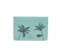 Sara Miller London Porte-cartes de crédit, portefeuille fin pour femme, peut contenir jusqu'à 4 cartes, cuir synthétique, Autruche bleu menthe