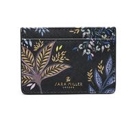 Sara Miller London Porte-cartes de crédit, portefeuille fin pour femme, peut contenir jusqu'à 4 cartes, cuir synthétique, Botanic Black