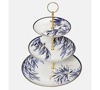 Sara Miller London Présentoir à gâteaux d'anniversaire à trois étages - Queue de plumes ornées de détails en or 22 carats