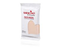 Saracino Pâte à Sucre Model Beige Rose à Modeler de 250 g sans Gluten Made in Italy