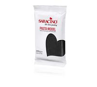 Saracino Pâte à Sucre Model Noire à Modeler de 250 g sans Gluten Made in Italy