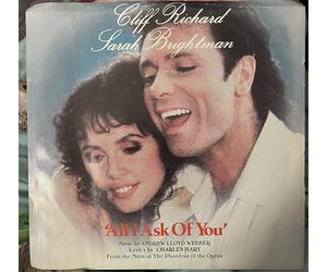 Sarah Brightman And Steve Harley - ALL I ASK OF YOU 7" (45) UK POLYDOR 1986 B/W PHANTOM OF THE OPERA OVERTURE (POSP802) PIC SLEEVE