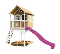 AXI Sarah Maison Enfant avec Bac à Sable & Toboggan ROSE | Aire de Jeux pour l'extérieur en marron & Blanc | Maisonnette / Cabane de Jeu en Bois FSC