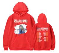Sarah Connor Merch Arena Tour 2026 Sweat à capuche à manches longues pour fan de mode pour homme et femme, Rouge, XS