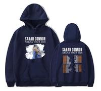 Sarah Connor Merch Arena Tour 2026 Sweat à capuche à manches longues pour fan de mode pour homme et femme, bleu marine, XXS