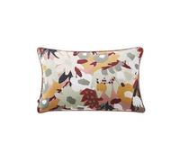 SARAH - Coussin Déhoussable 40x60cm Gaze de Coton Imprimé Rose Imprimé Floral -