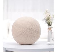 Sarah Duke Coussin rond en peluche 3D - Coussin décoratif - Pour salon, chambre à coucher - Beige